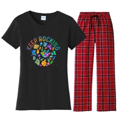 Colorful Rock Collector Earth Scientist Funny Geology Women's Flannel Pajama Set