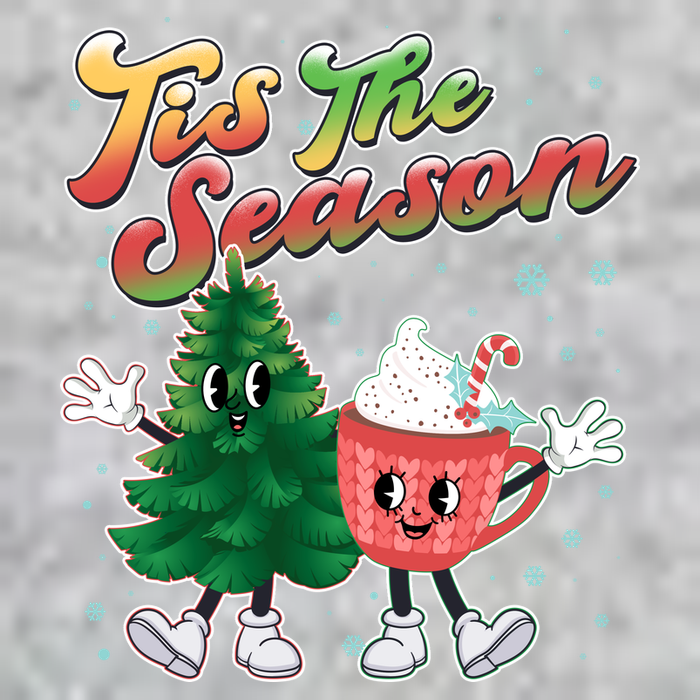 Cute Retro Cartoon Christmas Tis The Season Tall T-Shirt