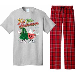 Cute Retro Cartoon Christmas Tis The Season Pajama Set