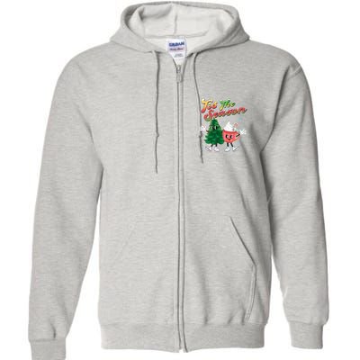 Cute Retro Cartoon Christmas Tis The Season Full Zip Hoodie