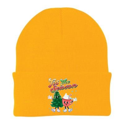 Cute Retro Cartoon Christmas Tis The Season Knit Cap Winter Beanie