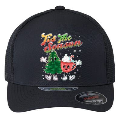 Cute Retro Cartoon Christmas Tis The Season Flexfit Unipanel Trucker Cap