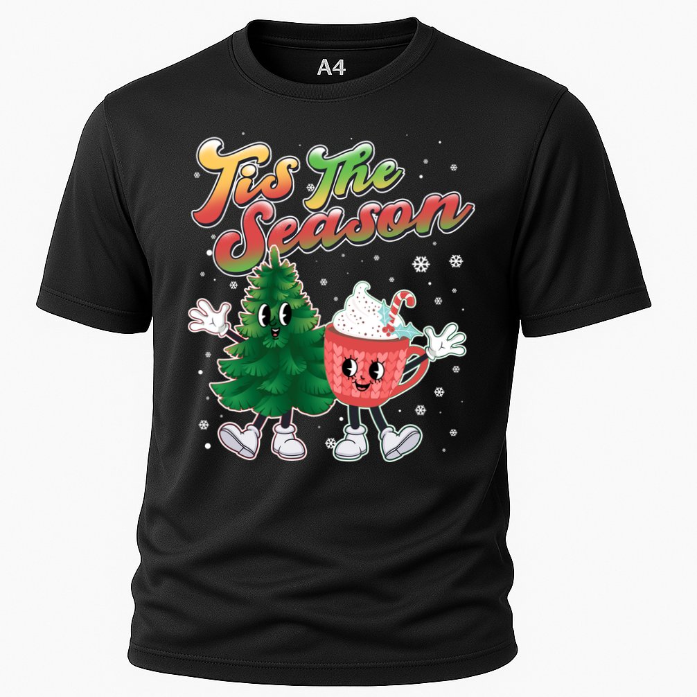 Cute Retro Cartoon Christmas Tis The Season Cooling Performance Crew T-Shirt