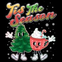 Cute Retro Cartoon Christmas Tis The Season Cooling Performance Crew T-Shirt