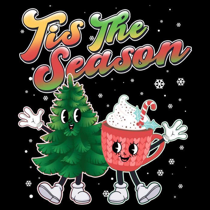 Cute Retro Cartoon Christmas Tis The Season Cooling Performance Crew T-Shirt
