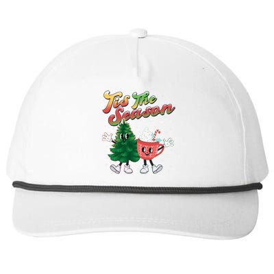 Cute Retro Cartoon Christmas Tis The Season Snapback Five-Panel Rope Hat