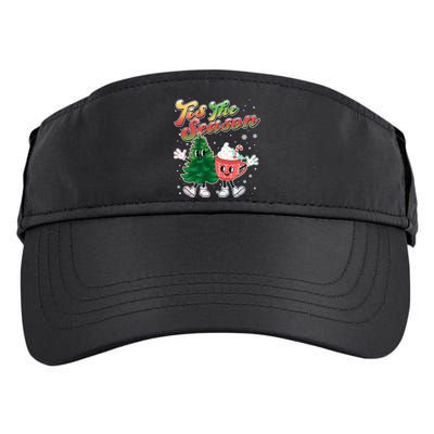 Cute Retro Cartoon Christmas Tis The Season Adult Drive Performance Visor