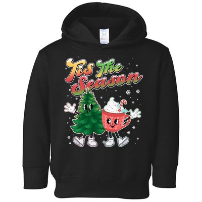 Cute Retro Cartoon Christmas Tis The Season Toddler Hoodie