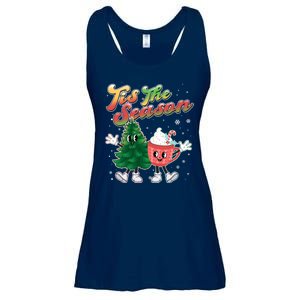 Cute Retro Cartoon Christmas Tis The Season Ladies Essential Flowy Tank