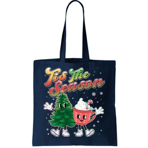 Cute Retro Cartoon Christmas Tis The Season Tote Bag