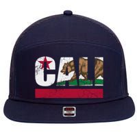 California Republic Cali Flag Vintage Fade 7 Panel Mesh Trucker Snapback Hat