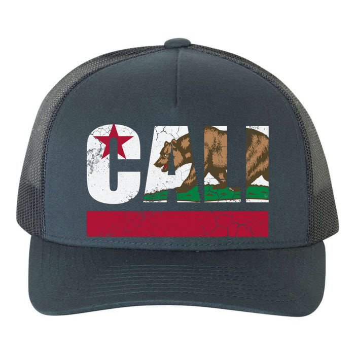 California Republic Cali Flag Vintage Fade Yupoong Adult 5-Panel Trucker Hat