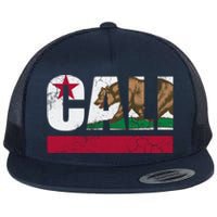 California Republic Cali Flag Vintage Fade Flat Bill Trucker Hat