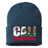 California Republic Cali Flag Vintage Fade Sustainable Knit Beanie