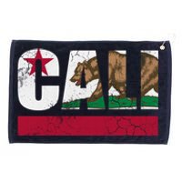 California Republic Cali Flag Vintage Fade Grommeted Golf Towel