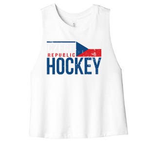 Czech Republic Czechia Hockey International Ice Supporter Cool Gift Women's Racerback Cropped Tank