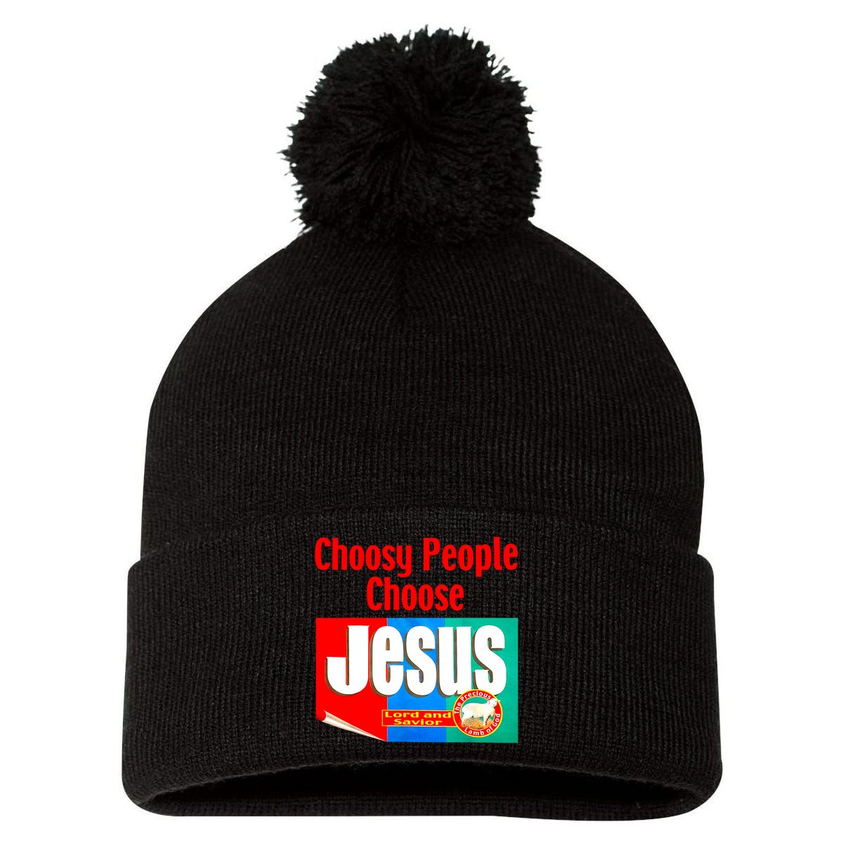 Choosy-People Retro Choose Jesus Christ Choose Jesus  Pom Pom 12in Knit Beanie