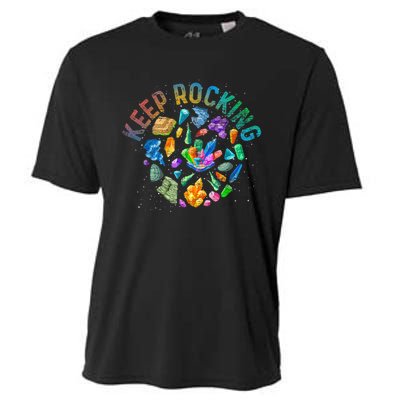 Colorful Rock Collector Earth Scientist Funny Geology Cooling Performance Crew T-Shirt