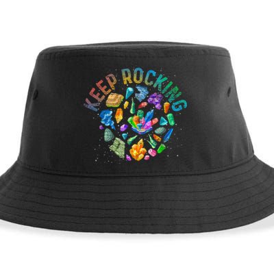 Colorful Rock Collector Earth Scientist Funny Geology Sustainable Bucket Hat