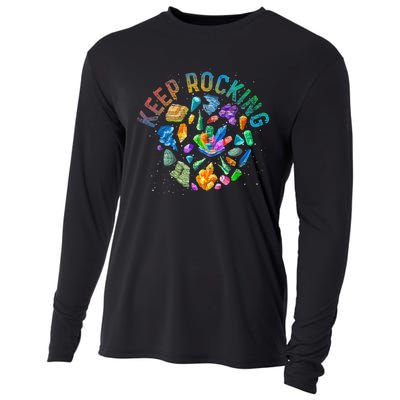 Colorful Rock Collector Earth Scientist Funny Geology Cooling Performance Long Sleeve Crew