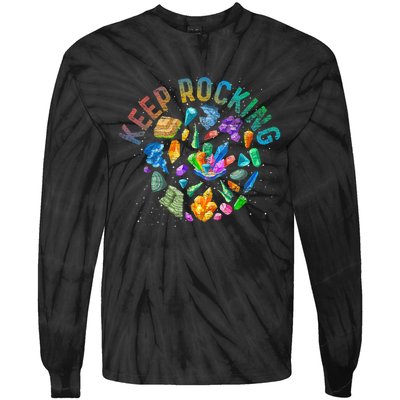 Colorful Rock Collector Earth Scientist Funny Geology Tie-Dye Long Sleeve Shirt