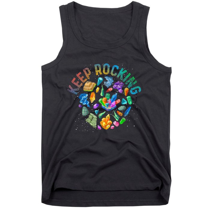 Colorful Rock Collector Earth Scientist Funny Geology Tank Top