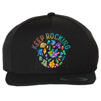 Colorful Rock Collector Earth Scientist Funny Geology Wool Snapback Cap