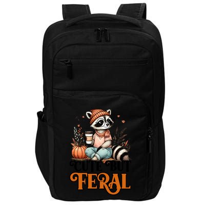 Coffee Raccoon Cute But Feral Autumn Design Gift Impact Tech Backpack