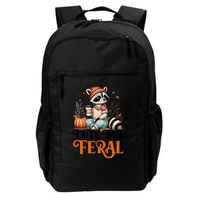 Coffee Raccoon Cute But Feral Autumn Design Gift Backpack