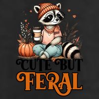 Coffee Raccoon Cute But Feral Autumn Design Gift Adult Drive Performance Visor