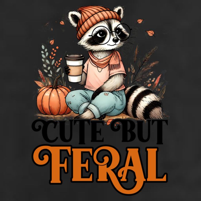 Coffee Raccoon Cute But Feral Autumn Design Gift Adult Drive Performance Visor