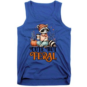 Coffee Raccoon Cute But Feral Autumn Design Gift Tank Top