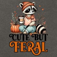 Coffee Raccoon Cute But Feral Autumn Design Gift Cotton Canvas Backpack