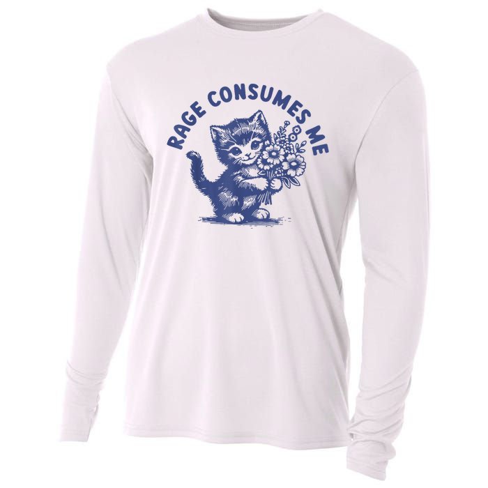 Cat Rage Consumes Me Cooling Performance Long Sleeve Crew