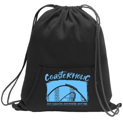 Coasterholic Roller Coaster Gift Amusement Park Ride Sweatshirt Cinch Pack Bag