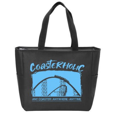 Coasterholic Roller Coaster Gift Amusement Park Ride Zip Tote Bag