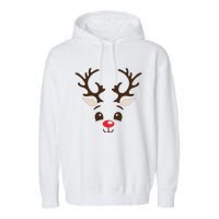 Christmas Reindeer Garment-Dyed Fleece Hoodie