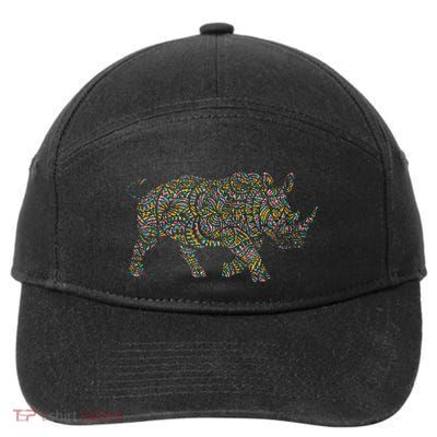 Colorful Rhino 7-Panel Snapback Hat