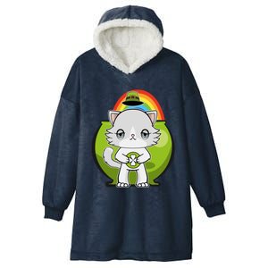 Cute Ragdoll Cat Anime Feline St Patricks Irish Funny Gift Hooded Wearable Blanket