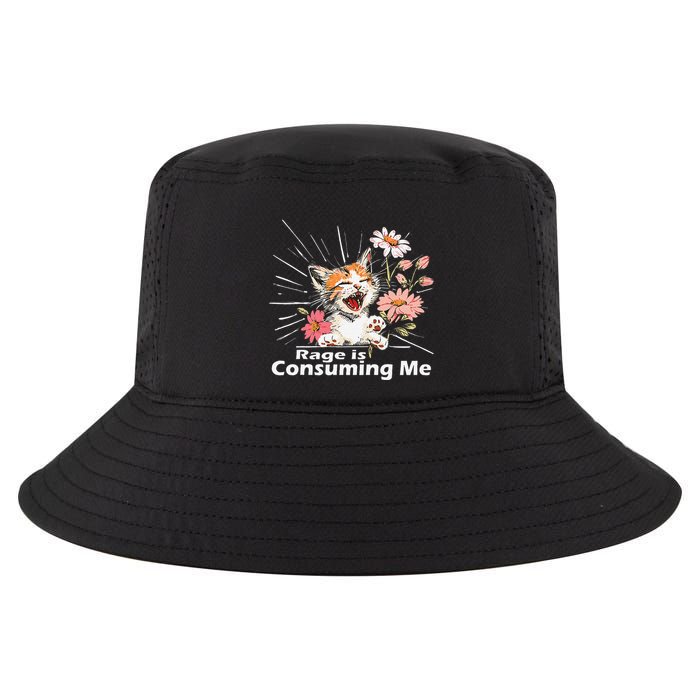 Cat Rage Consumes Me Humor Meme .Png Cool Comfort Performance Bucket Hat