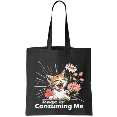 Cat Rage Consumes Me Humor Meme .Png Bag