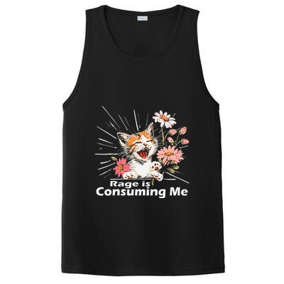 Cat Rage Consumes Me Humor Meme .Png PosiCharge Competitor Tank