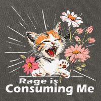 Cat Rage Consumes Me Humor Meme .Png Cotton Canvas Backpack