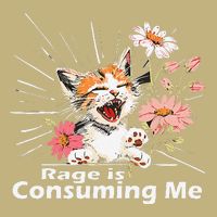Cat Rage Consumes Me Humor Meme .Png Cooling Performance Crew T-Shirt