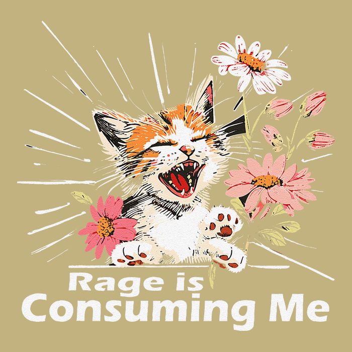 Cat Rage Consumes Me Humor Meme .Png Cooling Performance Crew T-Shirt