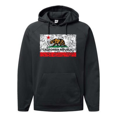 California Republic Cali Flag Socal Norcal Cencal Performance Fleece Hoodie