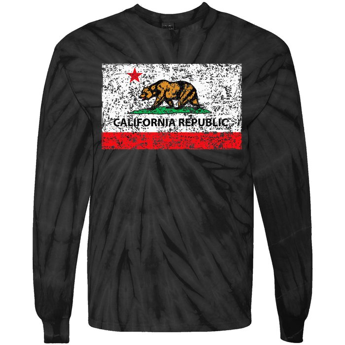 California Republic Cali Flag Socal Norcal Cencal Tie-Dye Long Sleeve Shirt