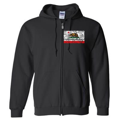 California Republic Cali Flag Socal Norcal Cencal Full Zip Hoodie