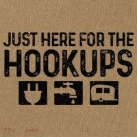 Camping RV Caravan Motorhome Just Here For The Hookups Funny Cotton Canvas Backpack