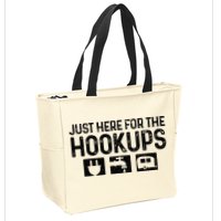 Camping RV Caravan Motorhome Just Here For The Hookups Funny Zip Tote Bag